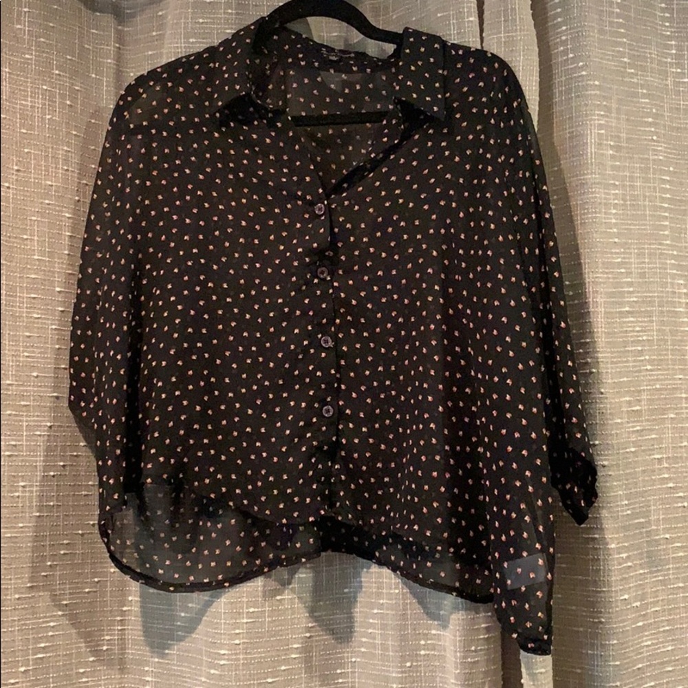 3/4 chiffon printed top